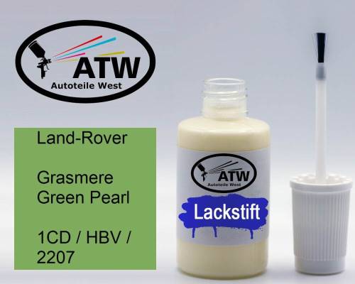 Land-Rover, Grasmere Green Pearl, 1CD / HBV / 2207: 20ml Lackstift, von ATW Autoteile West.